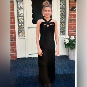 Black velvet dress